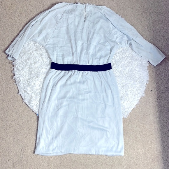 BCBG Max Azria Iselin Light Grey Draped Satin Style Wrap Front Dress - Picture 7 of 8